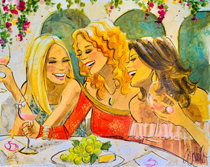 Women and Wine® "Rosé at the Villas" Original-SOLD