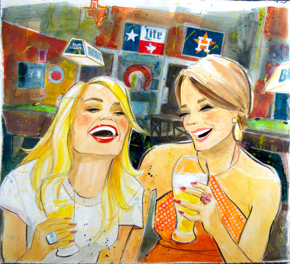 Women and Wine® "Meet Me for Beer or Three" - Original-SOLD