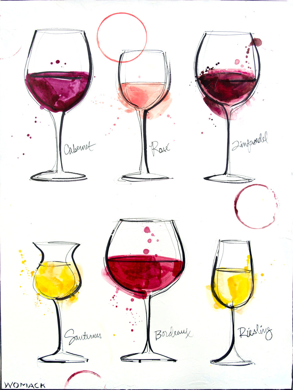 Wine Glossary Illustration (Reds, Rose´ & Whites)