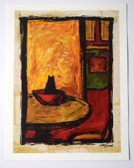 "Cat In The Bowl" Print