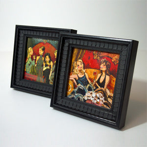 5" x 5" Frames with Women & Wine Print