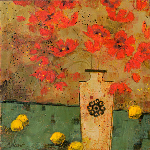 Poppies - "Poppies and White Vase with Limes" Edition